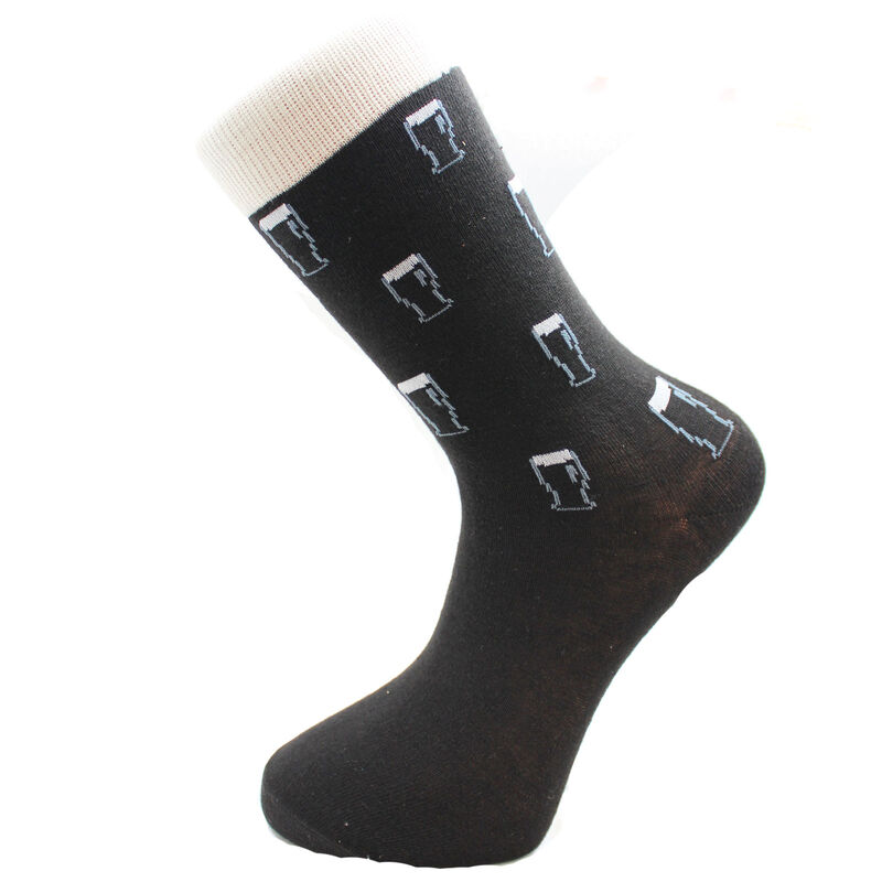 Black Socks With Pints Print All Over